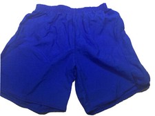 Vintage Deadstock Cobblestones Blue Large Unlined USA Made Nylon Unworn Shorts