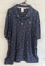 Puma X Arnold Palmer Polo Shirt Mens XXL Navy Umbrella Graphic Short Sleeve Golf