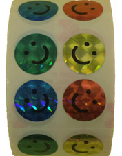 400 Happy Face Stickers in roll of 100 modules 2"x2" , each sticker 7/8" RPZ6017