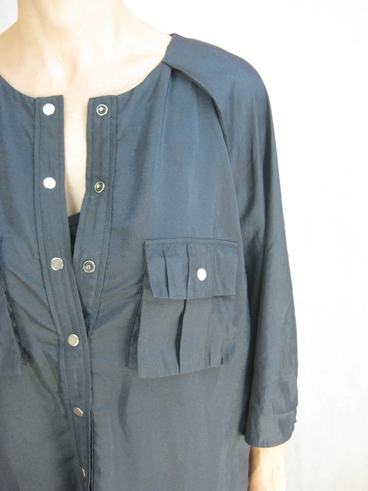 Abrigo Chaqueta Willow Talla 12 M Gris Carbón Capas Diseñador Australiano KitX Foto 4 de 4