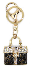 TB Animal Prints Leopard Design Rhinestone Purses House Car Keyrings Keychains
