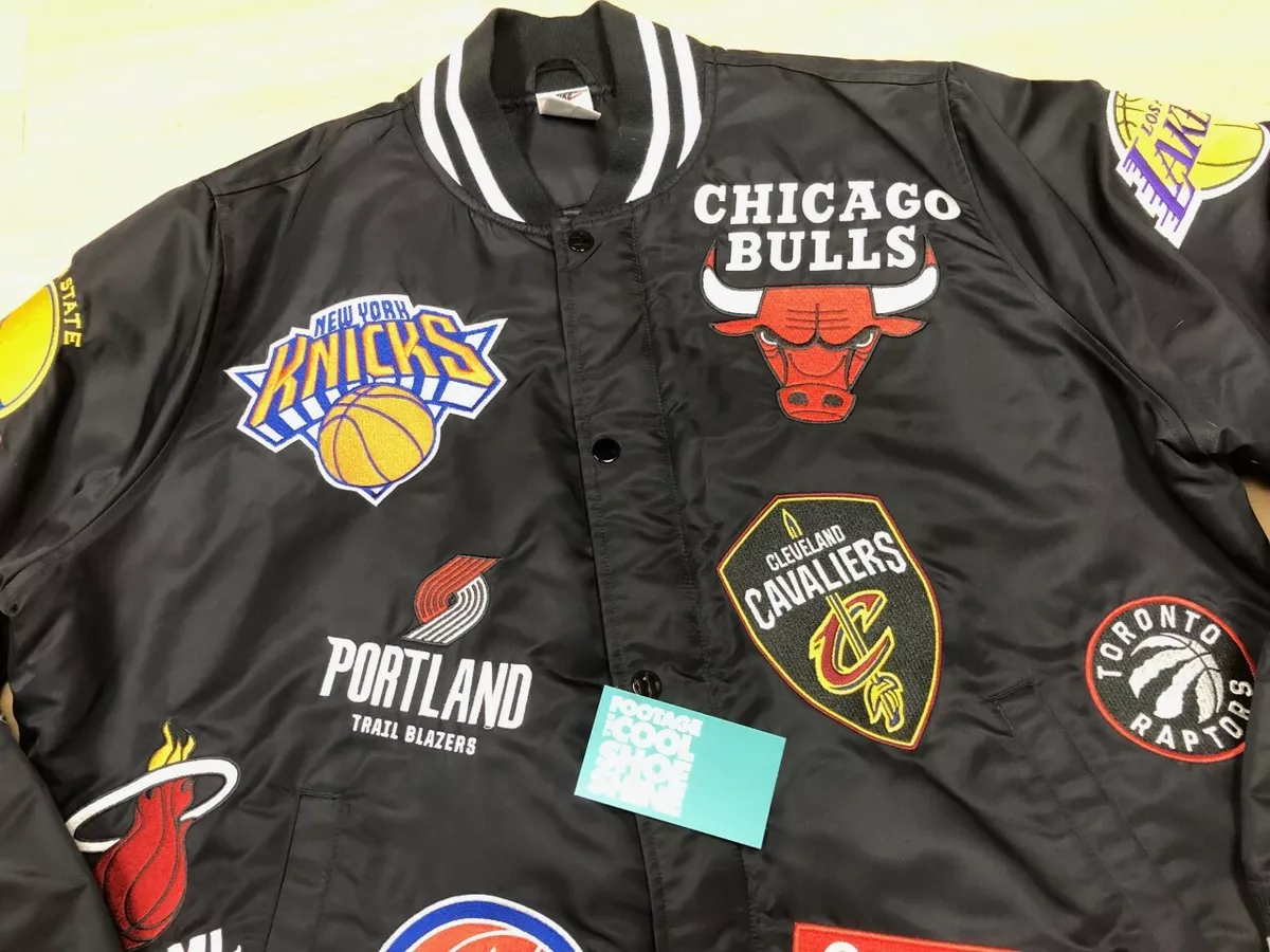2018 SS18 NIKE x SUPREME NBA TEAMS WARM-UP JACKET BLACK WHITE BOX LOGO LAKERS M