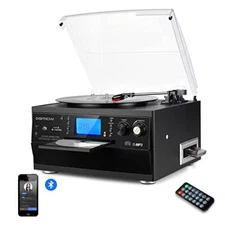 DIGITNOW Bluetooth Record Player Turntable with Stereo Speaker, LP Vinyl to M...