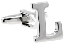 Letter L Pair of Cufflinks Wedding Groom Dad Fancy Gift Box & Polishing Cloth