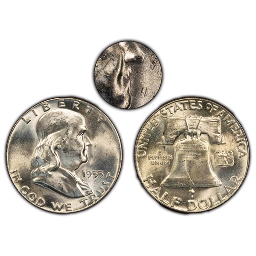 1955 50c Franklin Half Dollar - Bugs Bunny Variety - BU - Strong Strike - H1521