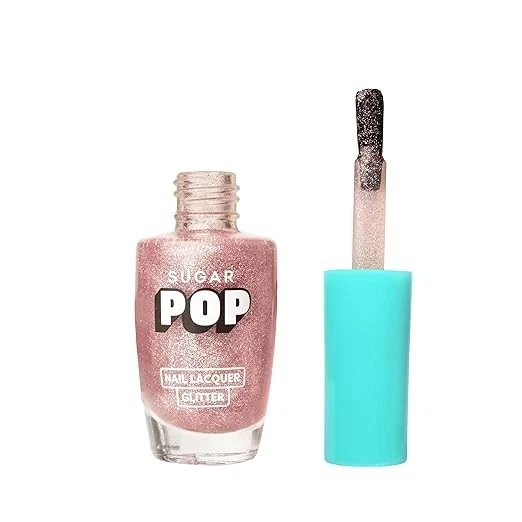 SUGAR POP Nail Lacquer Glitter Finish 01 Rose Quartz - 10 Ml - Quick-Drying | Ch