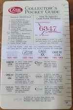 New case xx collectors pocket guide card, wallet size