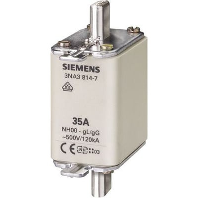 1PC SIEMENS 3NA3830-7 Fuse Link, 100 A, 500 VAC/VDC, NH00 Class gG, Grip Lugs,