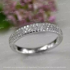 2Ct Round Lab-Created Diamond Wedding Band Ha...