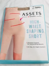 ASSETS SPANX HIGH-WAIST SHAPING SHORT WOMEN SIZE 1 NUDE ALL DAY COMFORT SUPPORT