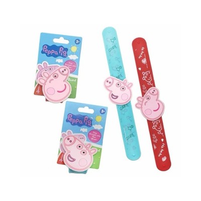 2x PEPPA PIG Slap Band Snap Armband Kinder Party Tasche Gastgeschenk Strumpf Füller