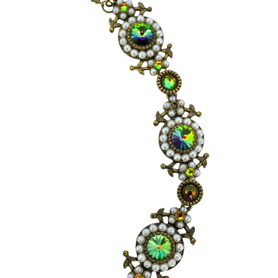 Колье Michal Negrin Statement Зеленое Дихроичное Стекло Rivoli Смелое Колдовское Земляное - Изображение 4 из 4