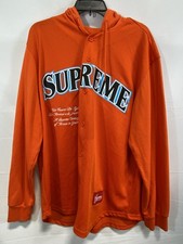 Supreme Men's Quarter Century Hooded Baseball Jersey Orange Mesh SS20 Size L