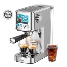 Espresso Machine 20 Bar, Compact Espresso Maker with Milk Frother, Stainless ...