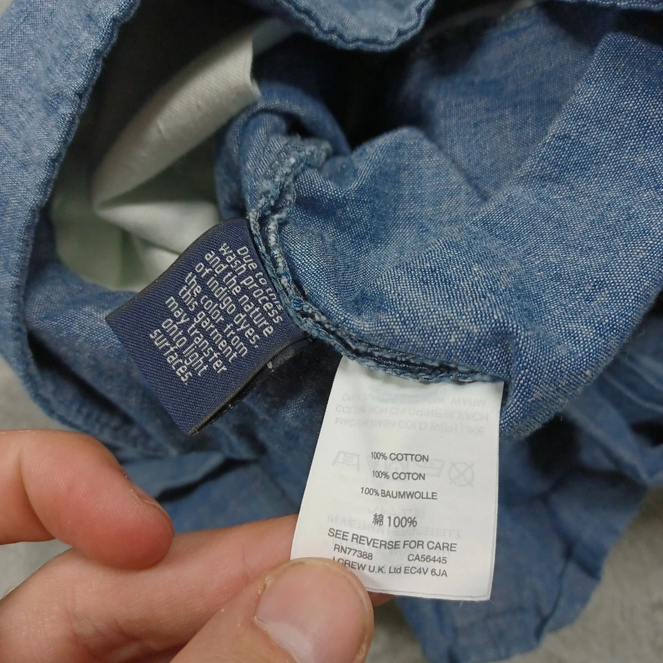 Pantalones Cortos J Crew Para Mujer 8 Azul Corbata Cremallera Pull On Algodón Preppy Foto 3 de 4