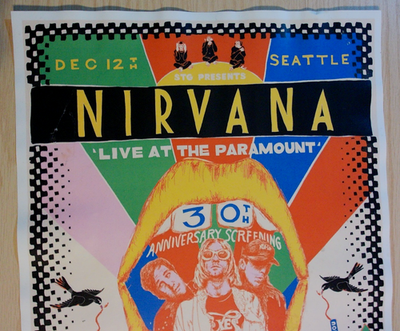 Nirvana 30th Anniversary Poster Seattle 2021 Concert w/ The Black