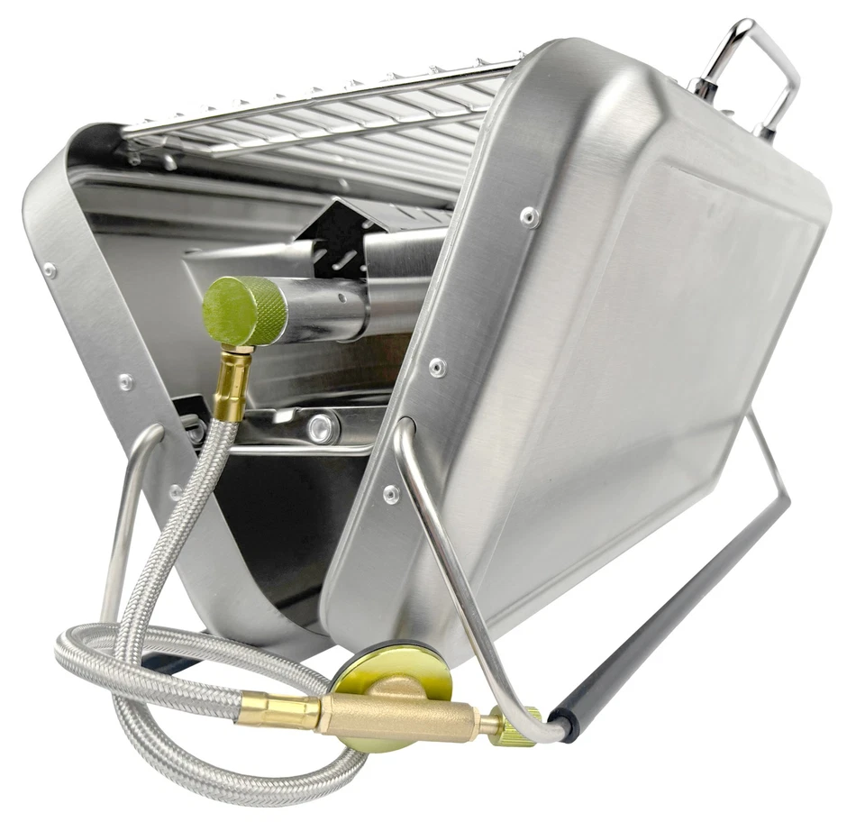 Klappbarer Campinggrill BBQ 42 für Gas oder Holzkohle, Koffergrill - GARDINGER - Bild 3 von 4