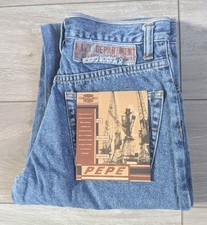 Pepe Jeans Uomo Loose Fit Vaporiera Taglia W30 R Col.Stonewash Blu Anni 90 Vintage