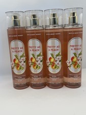 -NEW- Set Of 4 Bath  Body Works PRETTY AS A PEACH Fine Fragrance Mist Spray