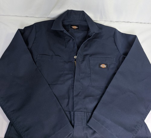 Dickies Coveralls Mens Large Regular Navy Blue Workwear Long Sleeve NWOT