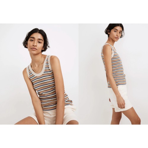 Madewell Striped Chapman Sweater Tank Sleeveless sz L - Bild 1 von 6