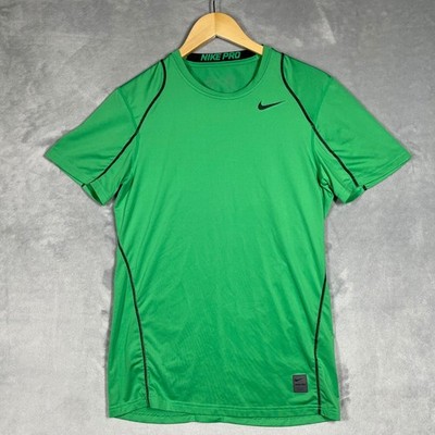 Nike Pro Mens Green Short Sleeve Training Shirt 703104-343 Size Small