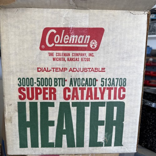 VTG '70s Coleman Super Catalytic Heater Avocado Model 513A70A Tested Pre-owned