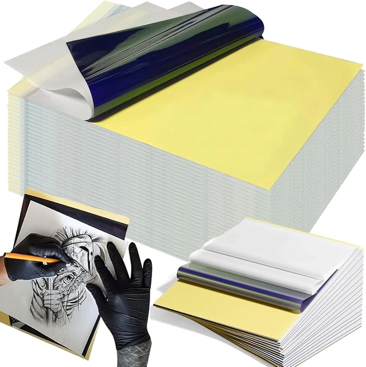 Tattoo Transfer Paper Stencil Carbon Thermal Tracing Hectograph Supplies Sheets - product detail image 1