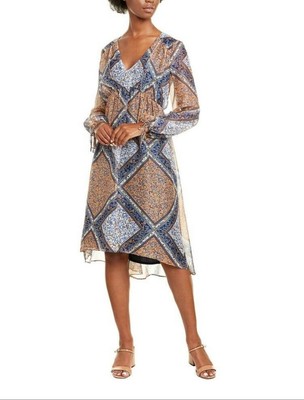 Taylor Women's V-Neck Floral Chiffon Dress Size 2