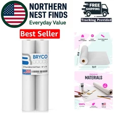 High-Quality 18” x 75’ Kraft Paper Roll - Acid-Free & Fade-Resistant White Paper