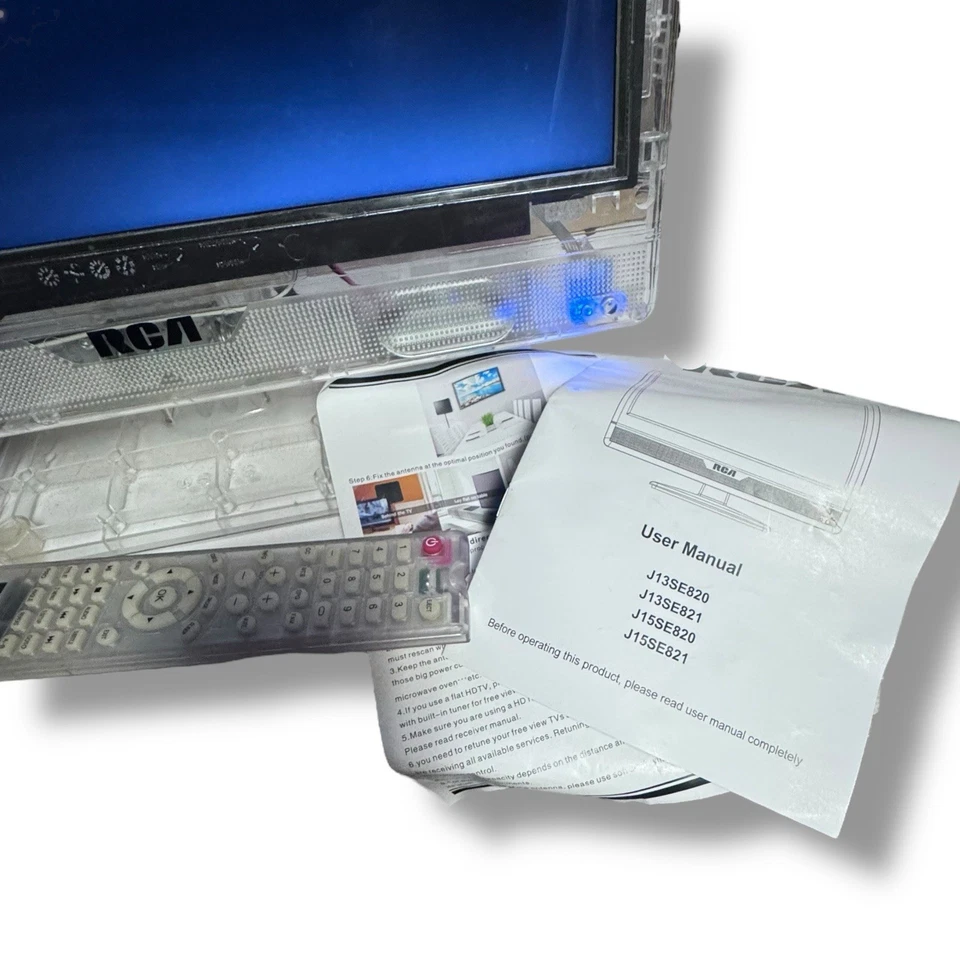 RCA LED 15” TV Clear J15SE820 Box Remote Antenna & Amplifier Retro Prison - Image 4 of 4