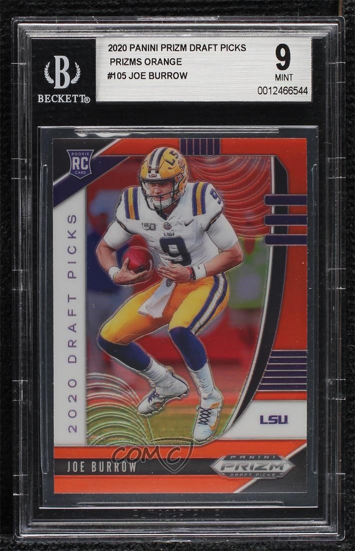 2020 Panini Prizm Draft Picks Rookies Orange Joe Burrow BGS 9 MINT Rookie RC sj2