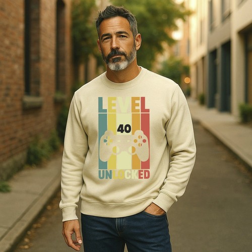 Personalised Level Unlocked Birthday Sweatshirt Any Age Year Gamer Gildan Heavy - Picture 10 of 19