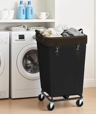 160L Rolling Laundry Basket With Wheels, Large 1-Section Laundry Hamper With ...