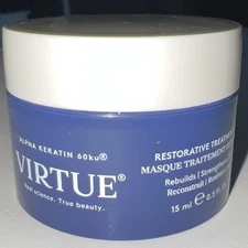 VIRTUE Restorative Treatment Mask KERATIN Rebuilds Strengthens 15ml 0.5oz New