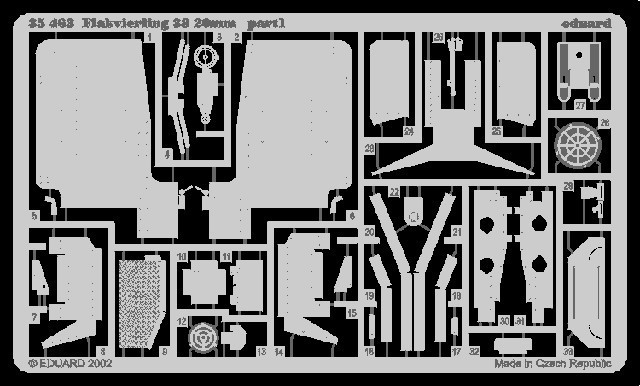 Eduard Flakvierling 38 20mm Photo Etch Details 1/35 463 for Eduard Flakvierling 38 20mm Photo Etch Details 1/35 463 for