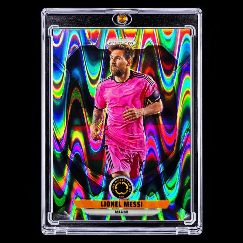 LIONEL MESSI RARE RAYWAVE REFRACTOR CHROME Holo SP Prizm Pink Uniform Miami GOAT