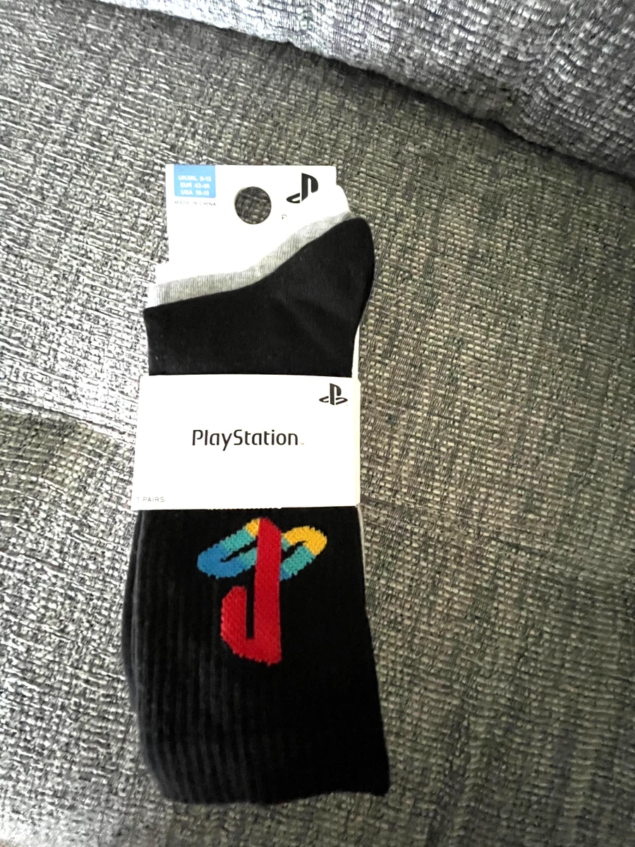 Paquete de 3 calcetines al tobillo Primark Playstation para hombre negros grises blancos talla UK 9-12 nuevos