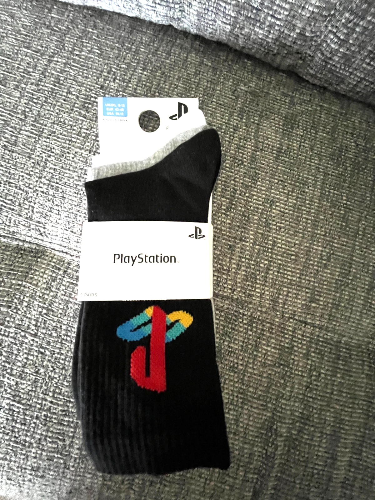Primark Mens Playstation Ankle Socks 3 Pack Black Grey White Size UK 9-12 New