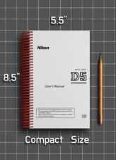 Nikon D5   6 in 1 Owners Manual User Guide   1/2 Size, 5.5" x 8.5" Small Compact