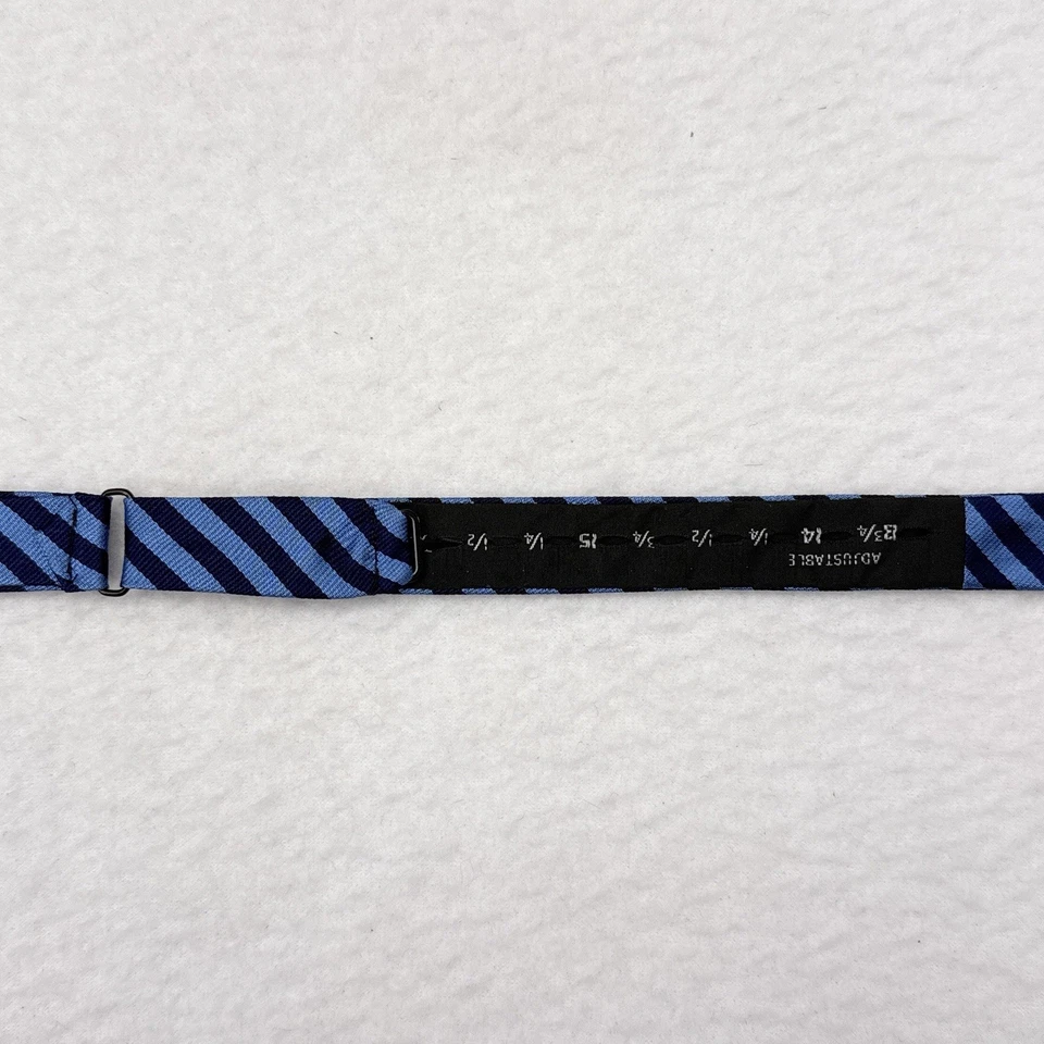 Gravata borboleta Brooks Brothers listrada azul 100% seda carreira feita à mão - Imagem 4 de 4