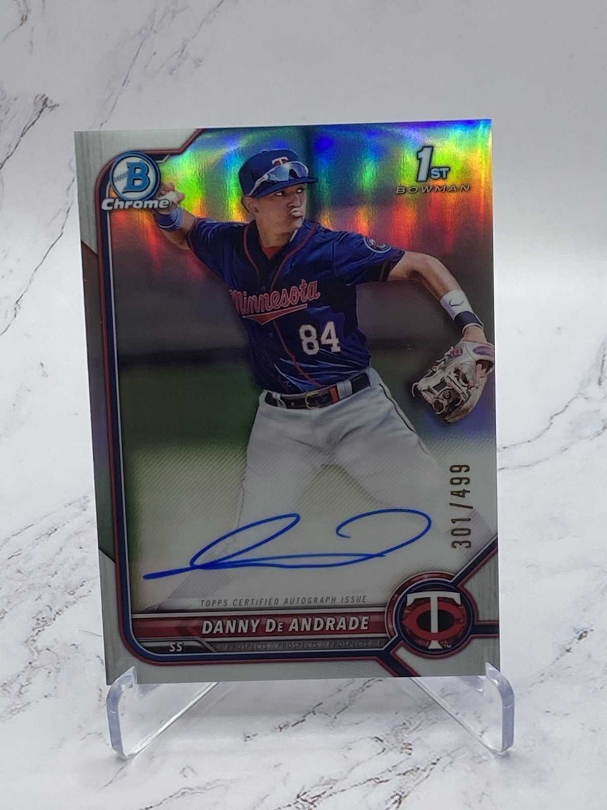 2022 Bowman Chrome Danny De Andrade Refractor Auto 1st Bowman /499