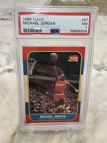 1986-87 Fleer #57 Michael Jordan Rookie Card RC - PSA 7 - Great Eye Appeal