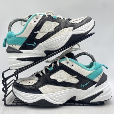 Nike M2K Tekno weiß schwarz grün Turnschuhe Größe UK 5 Damen Leder Fitness Chunky