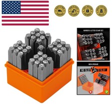 37-Piece Easy-to-Pick Metal Letter  Number Stamp Set, 1/4  6mm, Includes Sta...