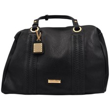 Borsa morbida donna firmata charro nero a spalla bauletto con accessorio frangia