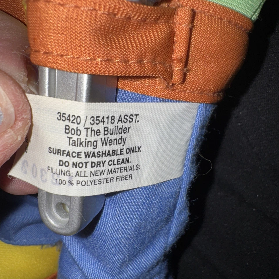 Bob The Builder 13” Talking/Musical WENDY Plush Doll Toy 2001 Playskool - Image 3 of 3