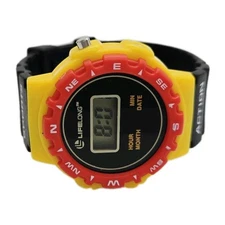 Lifelong Watch Sports Time Quartz Black Rubber Band Black Dial New Battery