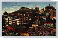 Cincinnati OH-Ohio, Mount Adams Incline And Rockwood Pottery, Vintage Postcard