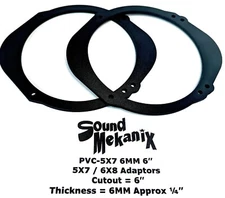 5x7" Sound Mekanix Universal PVC-5x7 6MM 6", 5x7/ 6x8 to 6.5" Adaptor One Pair